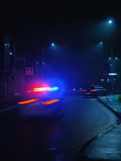 noční pohled na ulici s osvětlením